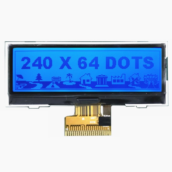 240x64 Pixels Graphic LCD With RGB Backlight