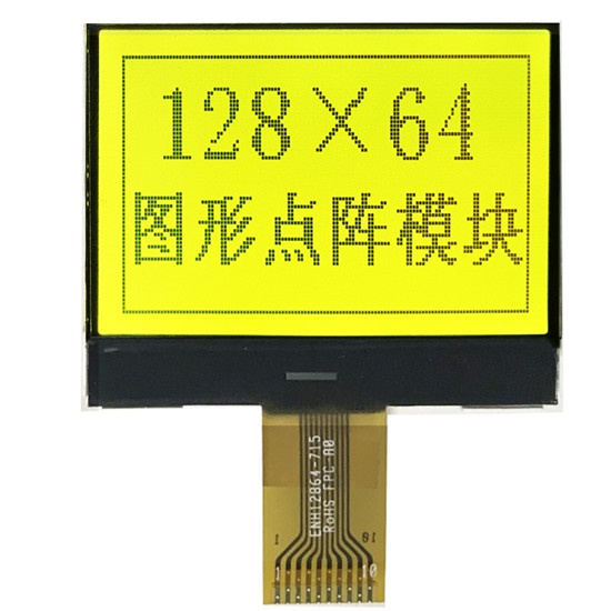 128x64 Yellow-Green Graphic LCD Display
