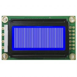 8x2 Character LCD Display Module Blue Background