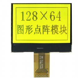 128x64 Yellow-Green Graphic LCD Display